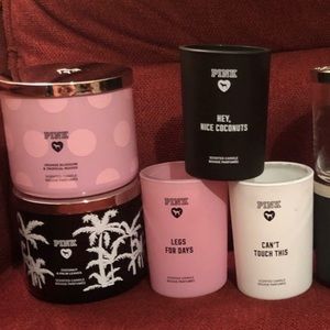 PINK VS Cleaned Empty Candle Jars